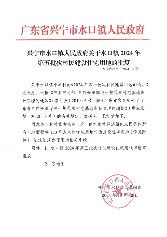 环球国际官网
水口镇人民政府关于水口镇2024年第五批次村民建设住宅用地的批复_00.png